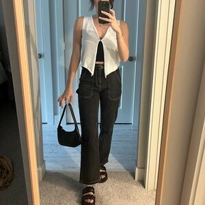 White Sleeveless Knit Top